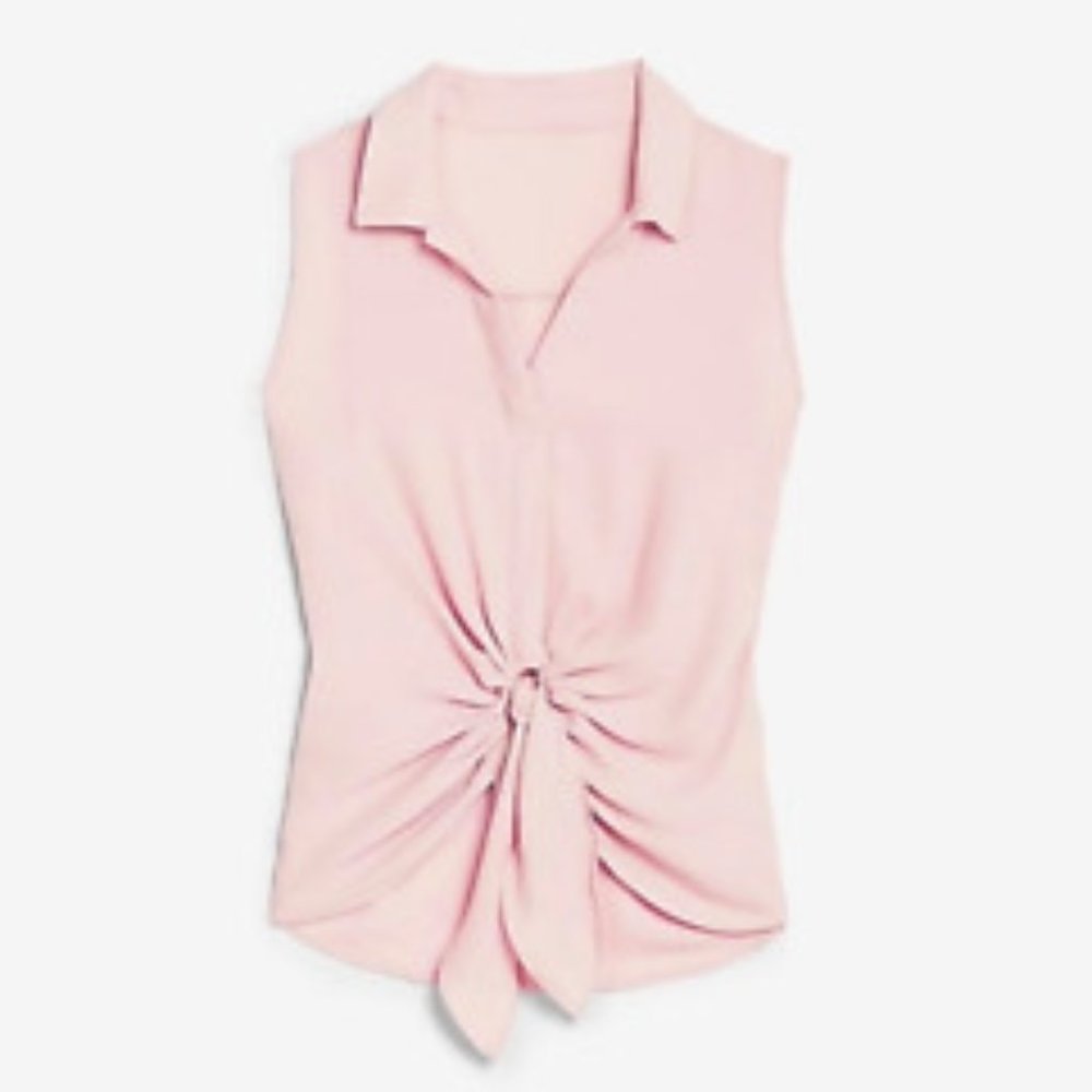 Tie Front Tank Truffle pink - NWT